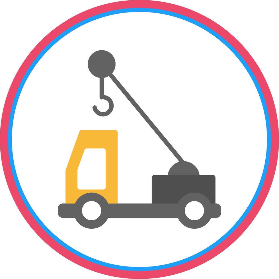 Crane Truck Flat Circle Icon vector