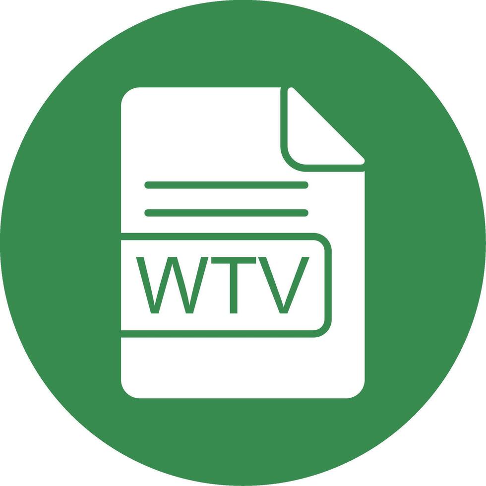 WTV File Format Multi Color Circle Icon vector