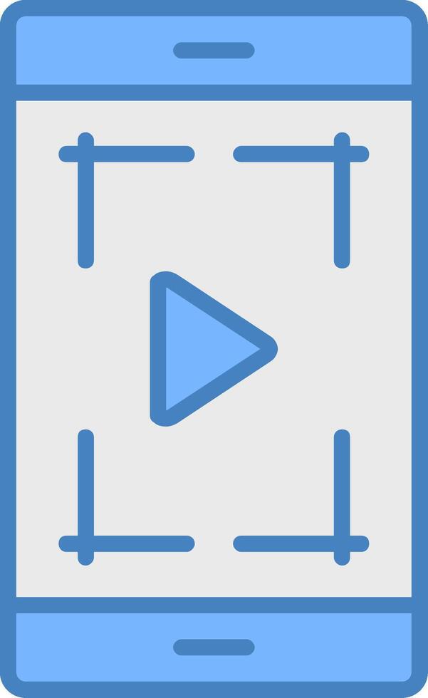 Screenshot Line Filled Blue Icon vector