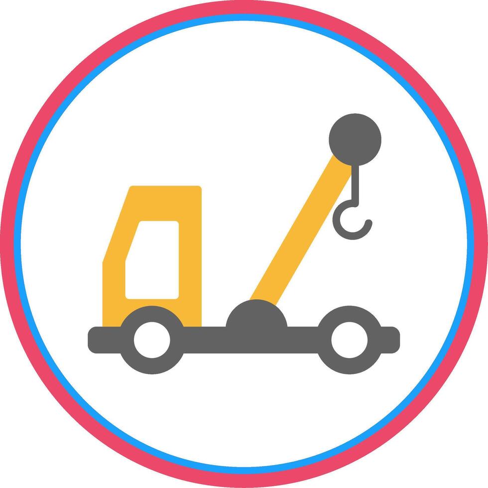 Lift Truck Flat Circle Icon vector