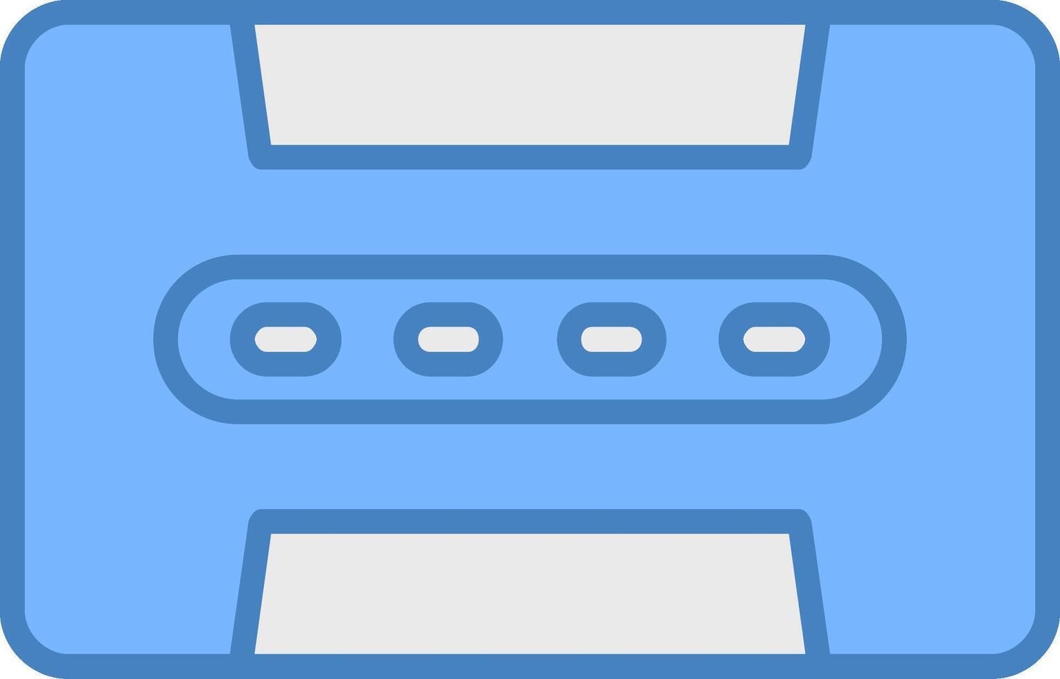Cassette Line Filled Blue Icon vector