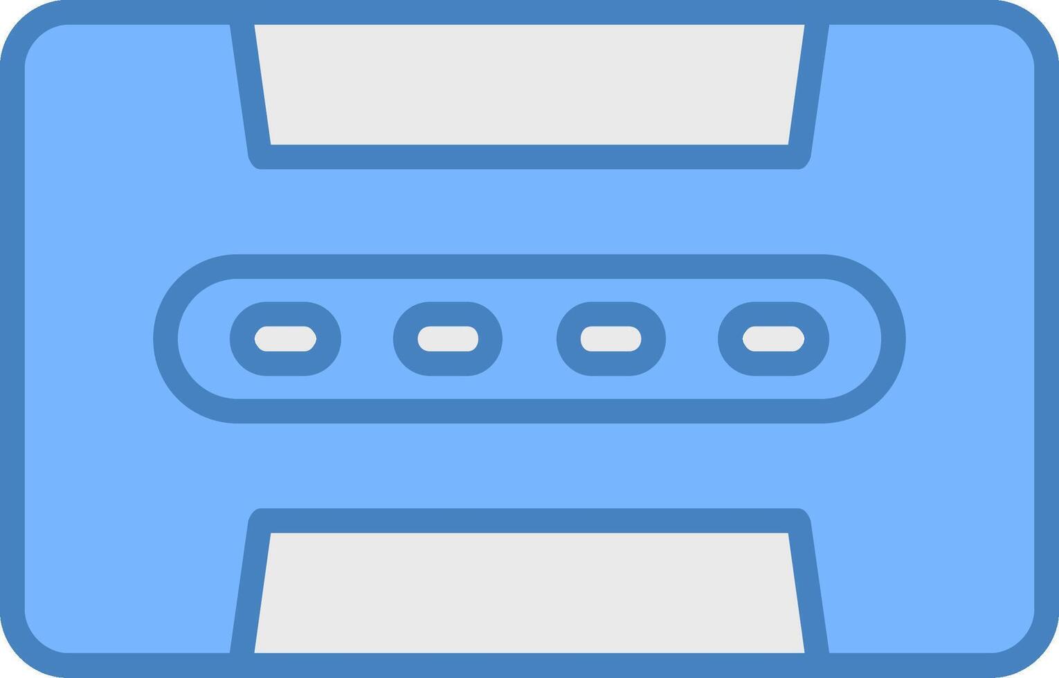 Cassette Line Filled Blue Icon vector