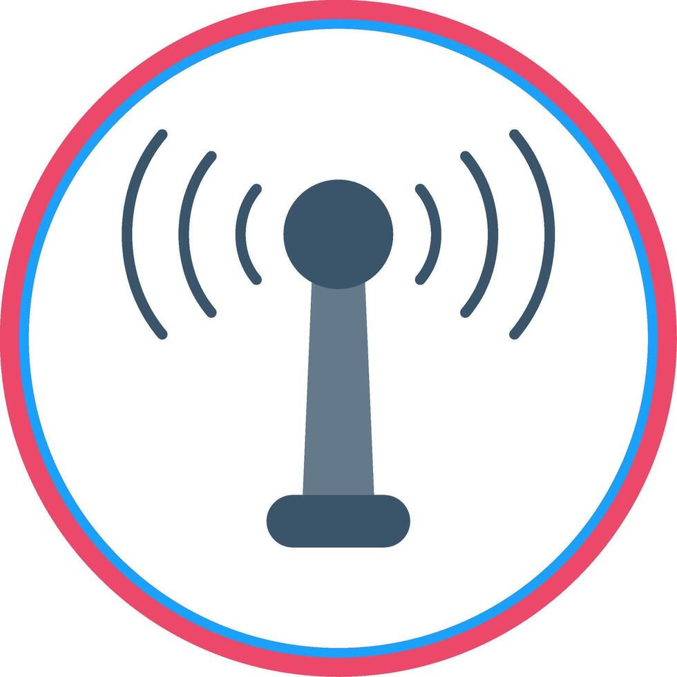 Antenna Flat Circle Icon vector