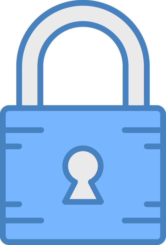 Lock Line Filled Blue Icon vector