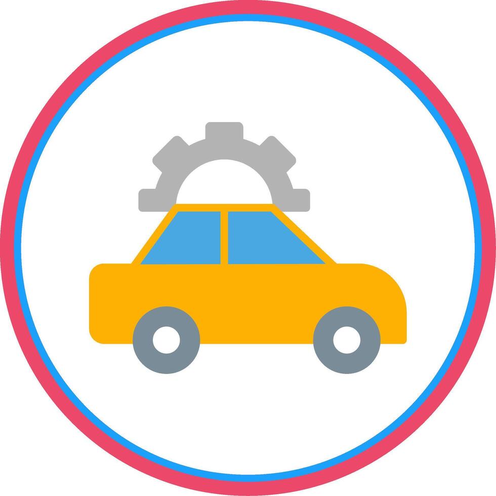 Car Repair Flat Circle Icon vector