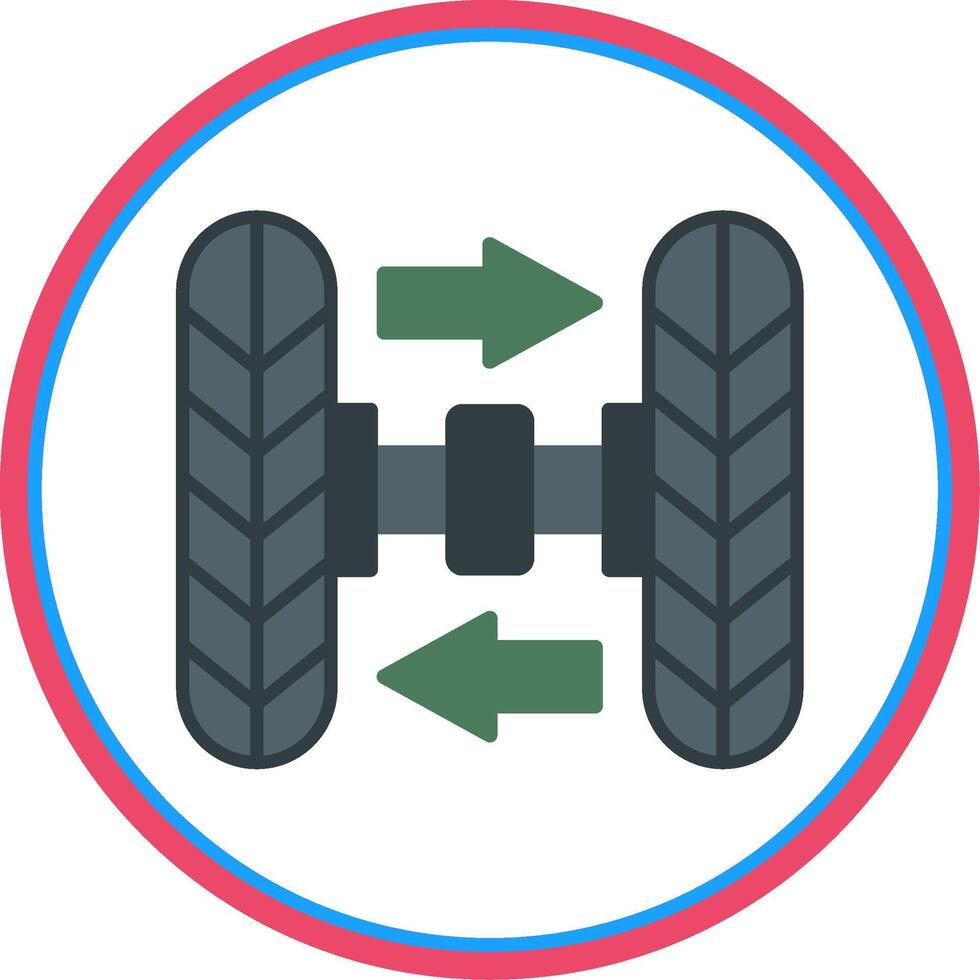 Wheel Alignment Flat Circle Icon vector