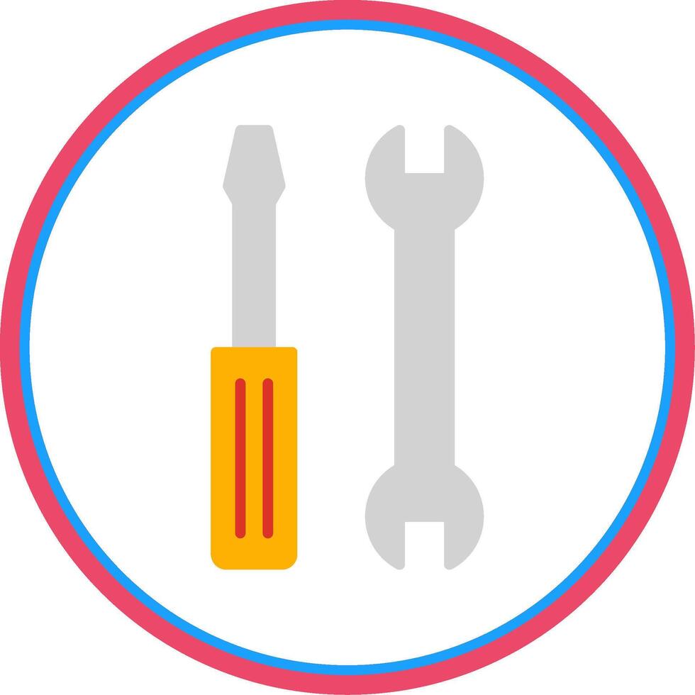 Tools Flat Circle Icon vector