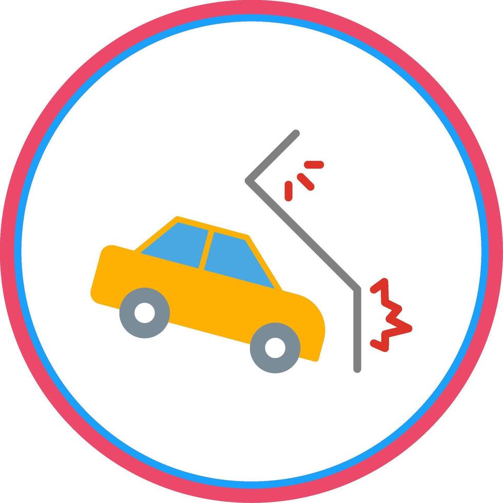 Car Crash Flat Circle Icon vector
