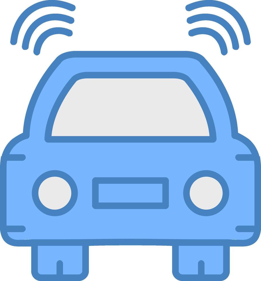 Car Line Filled Blue Icon vector