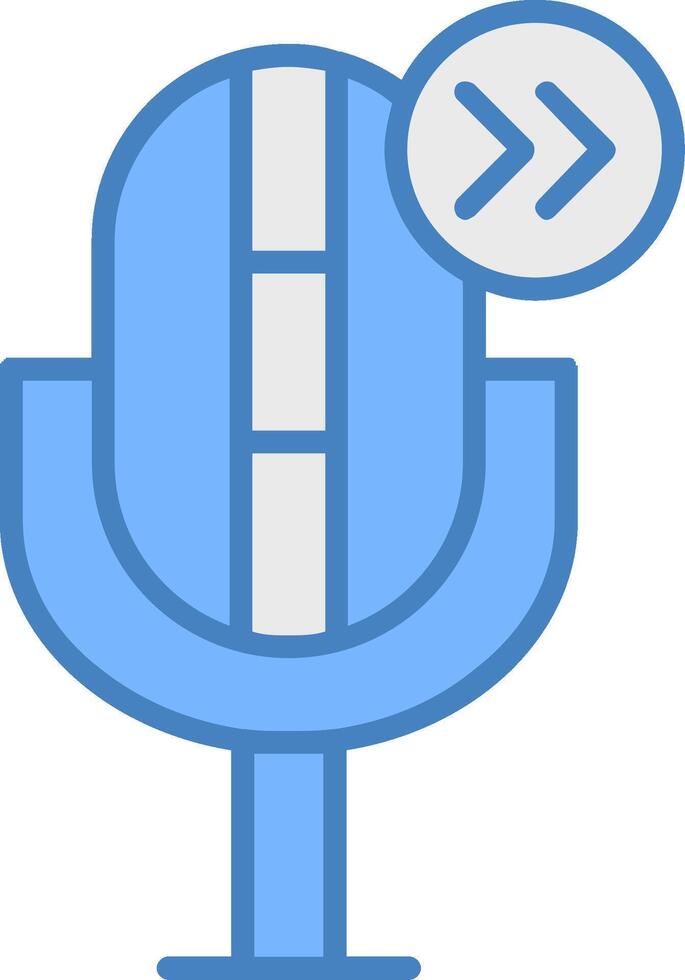 Skip Line Filled Blue Icon vector