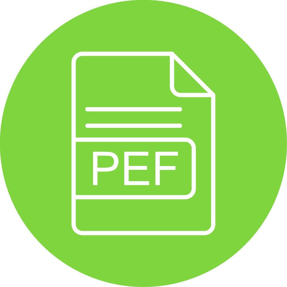 PEF File Format Multi Color Circle Icon vector