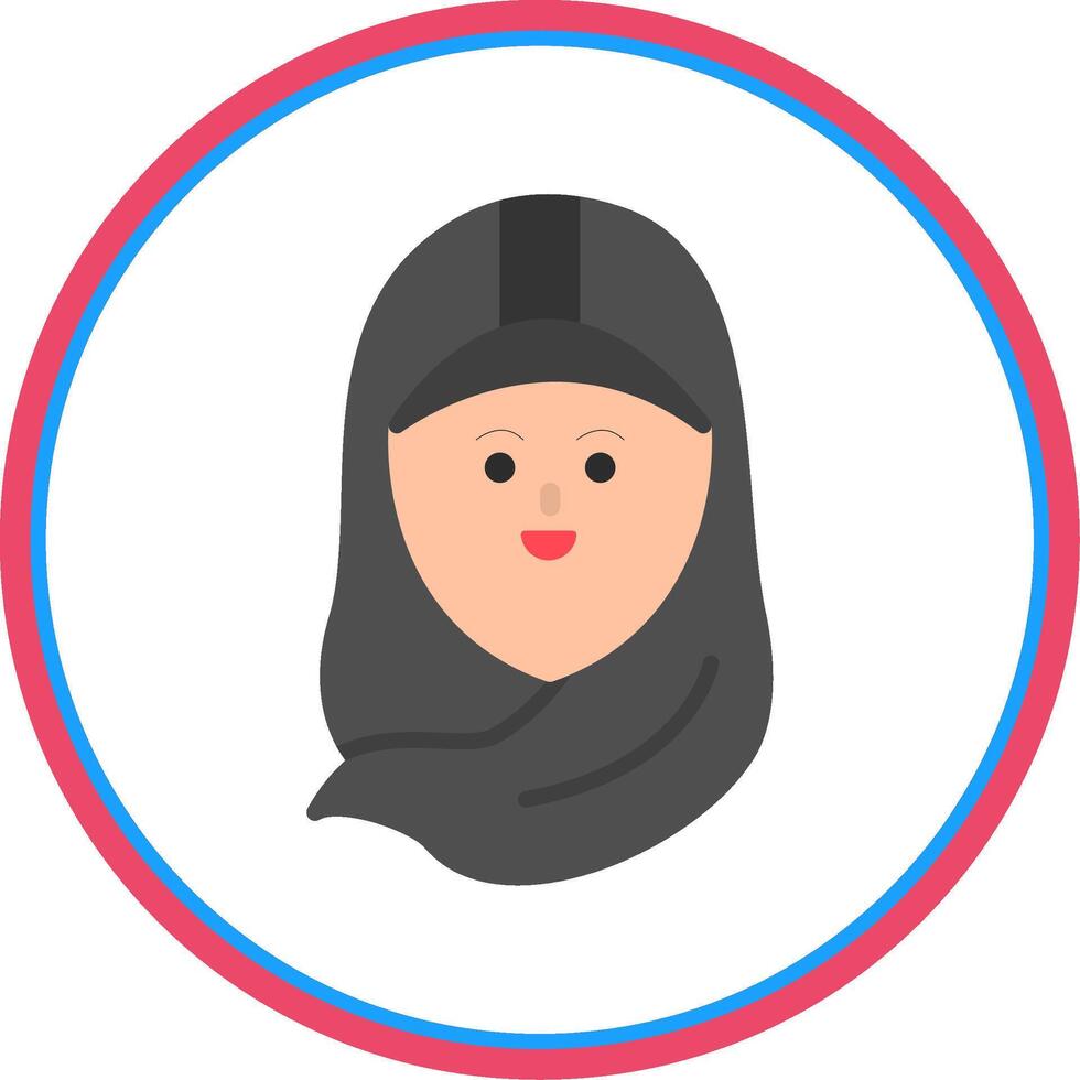 Hijab Flat Circle Icon vector