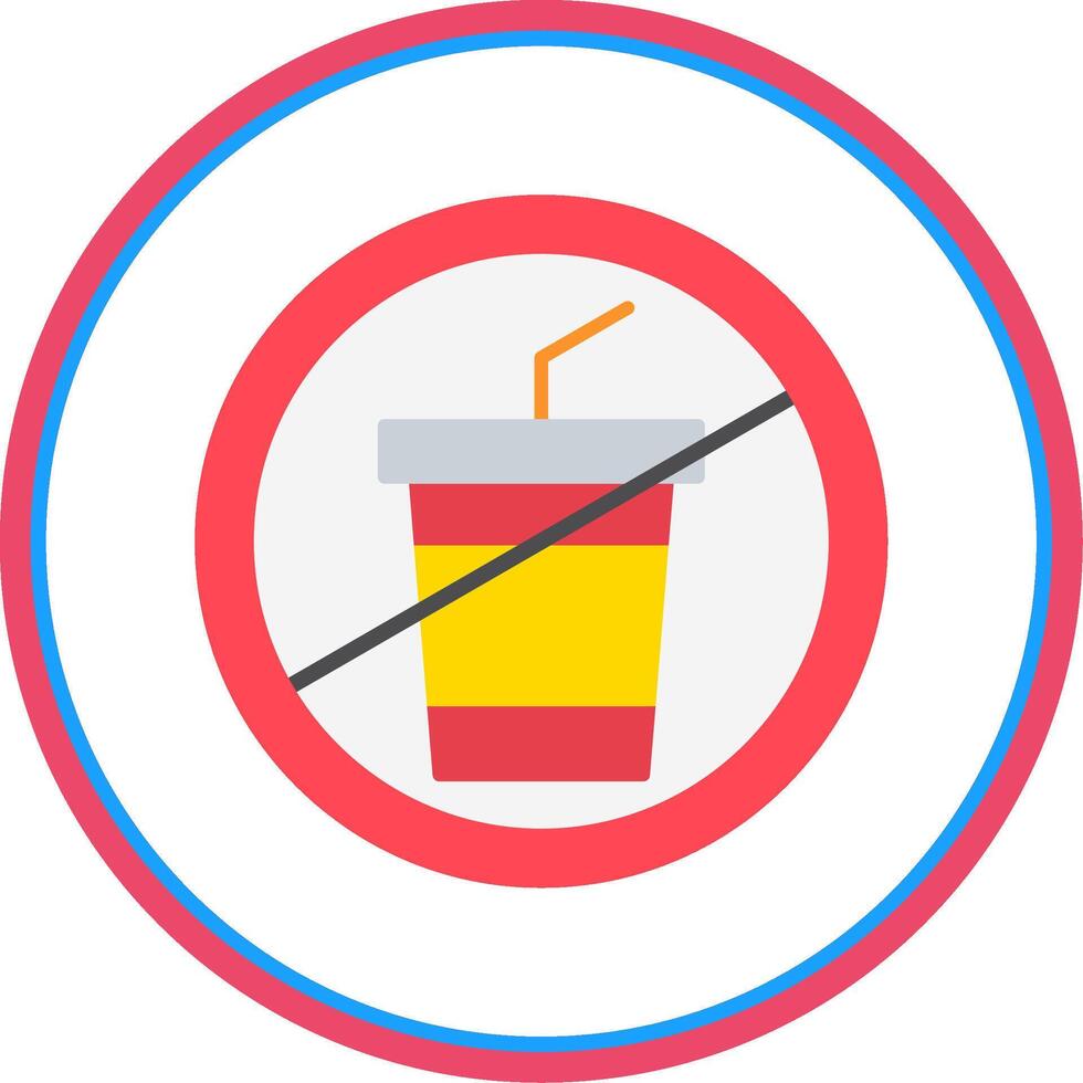 No bebida plano circulo icono vector