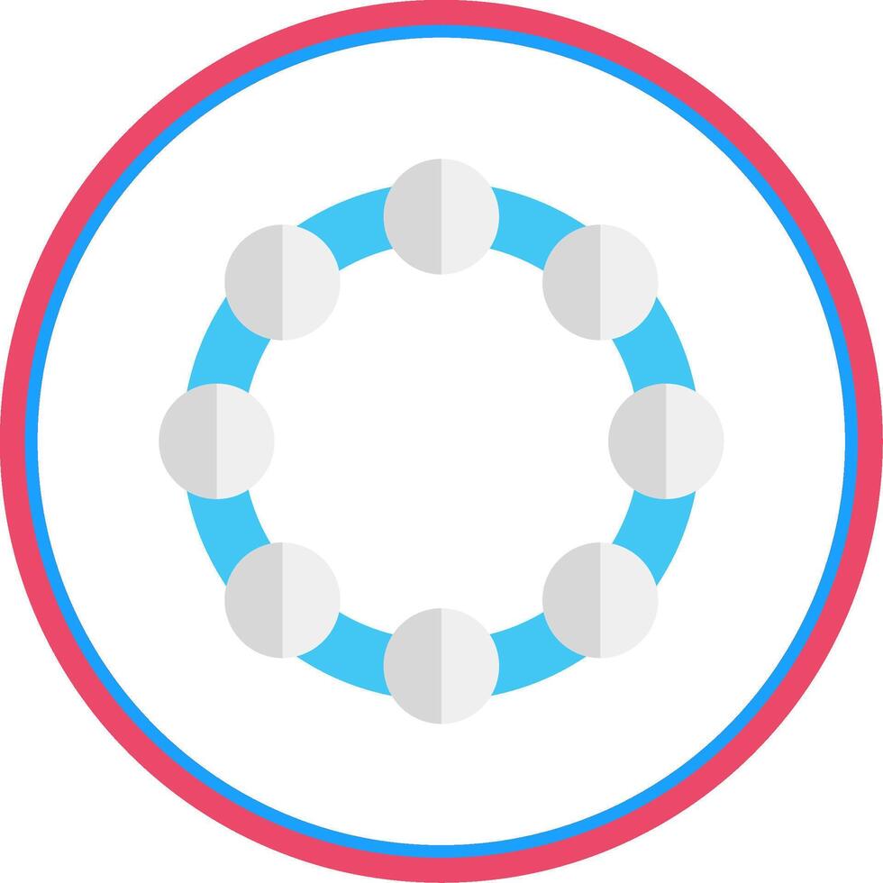 Tambourine Flat Circle Icon vector