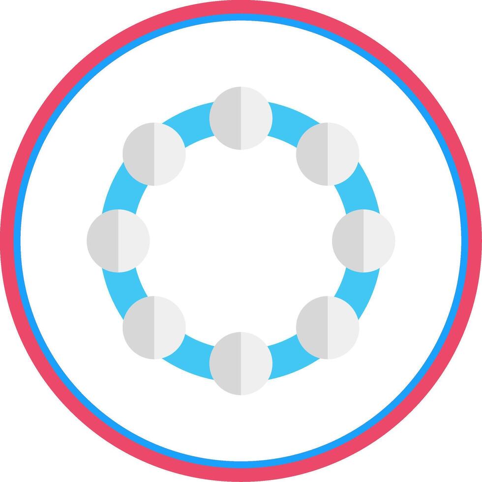 Tambourine Flat Circle Icon vector