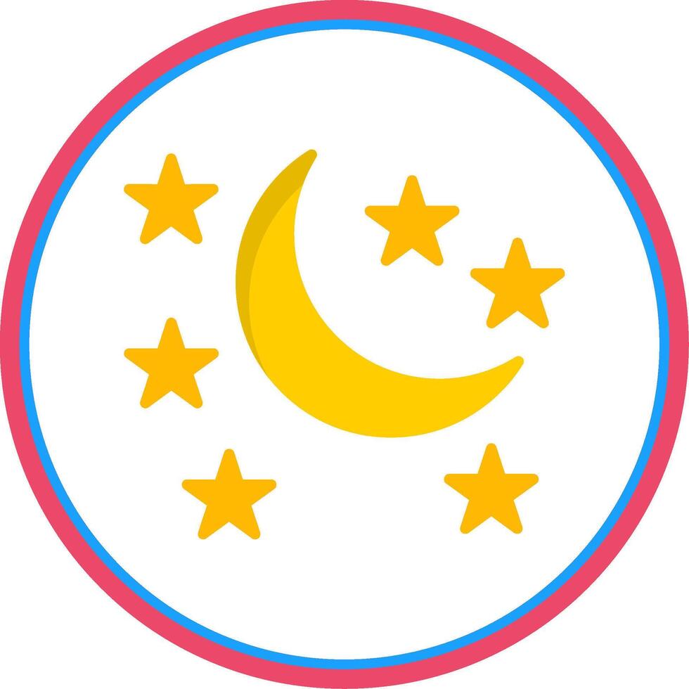 Moon Flat Circle Icon vector
