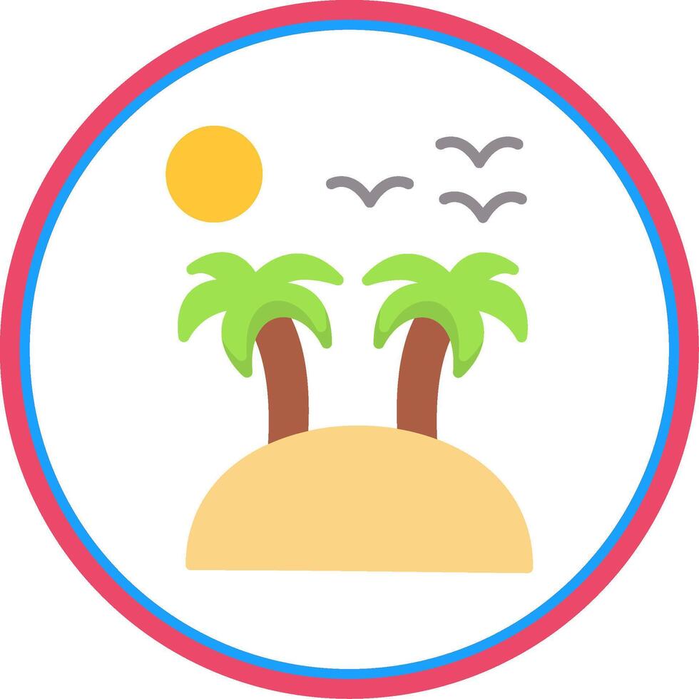 Island Flat Circle Icon vector