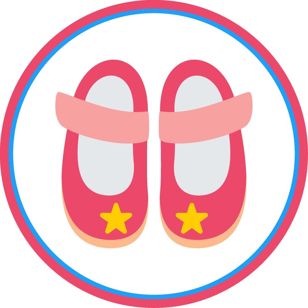 Baby Shoe Flat Circle Icon vector