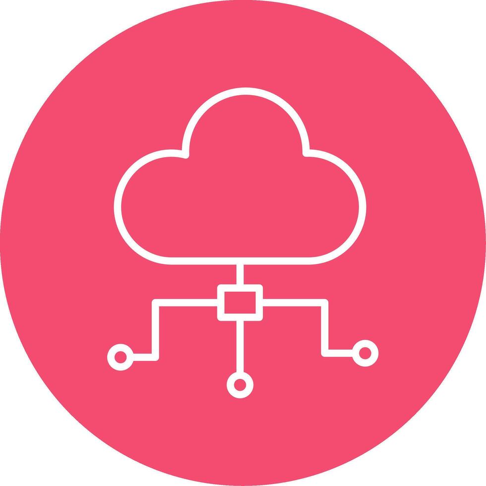 Cloud Computing Multi Color Circle Icon vector