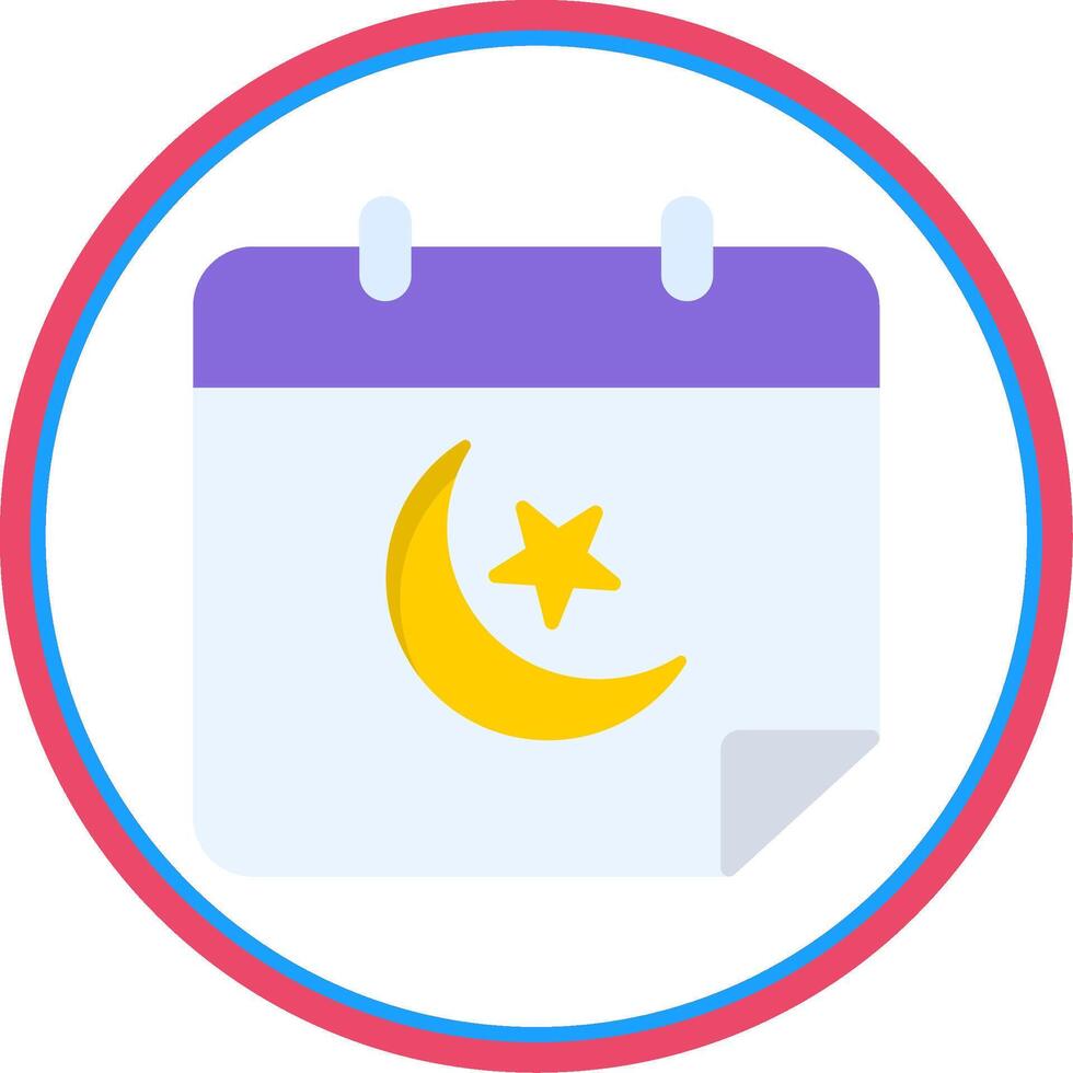 Calendar Flat Circle Icon vector