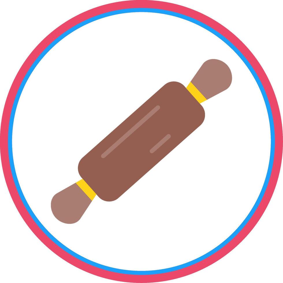Rolling Pin Flat Circle Icon vector