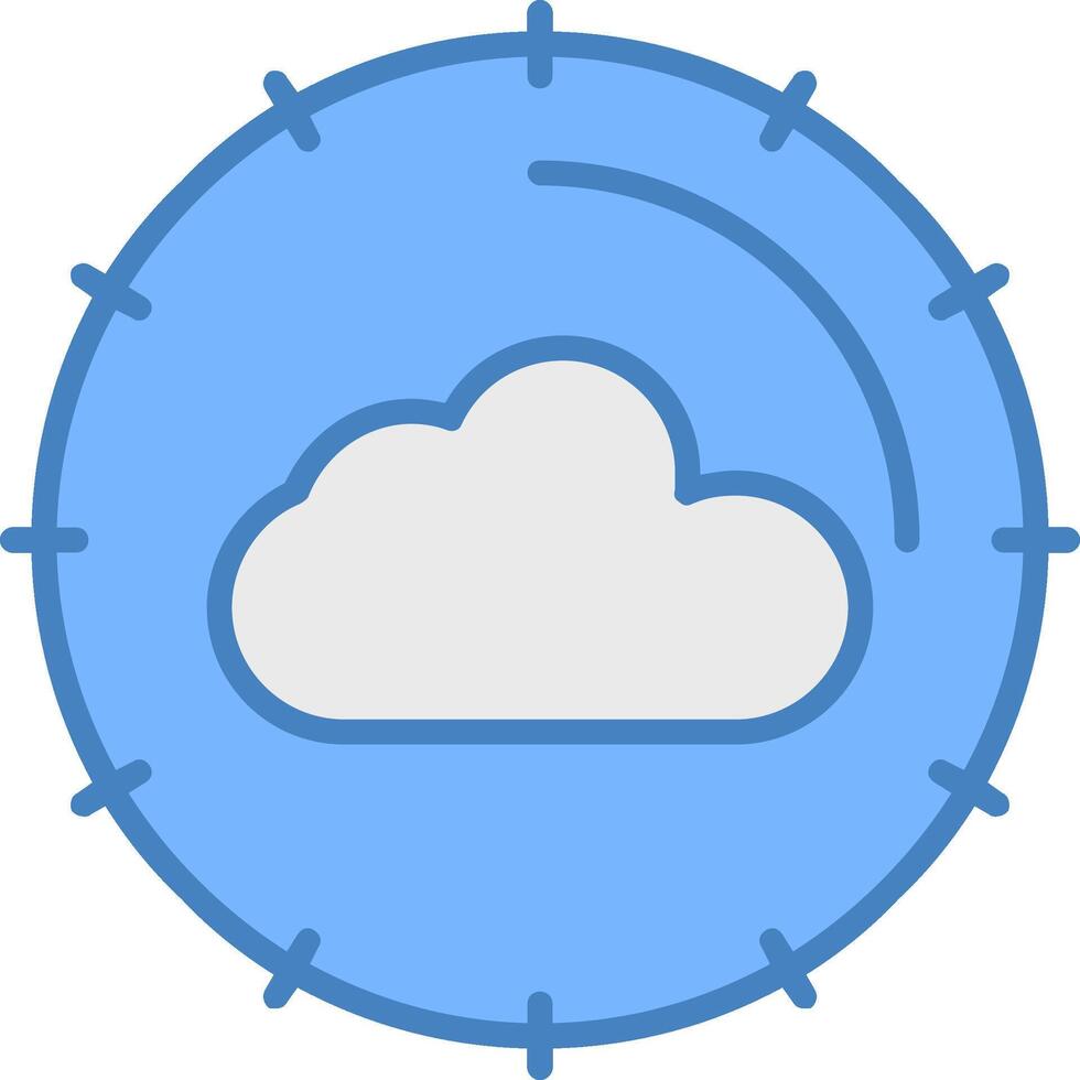 Cloud Computing Line Filled Blue Icon vector