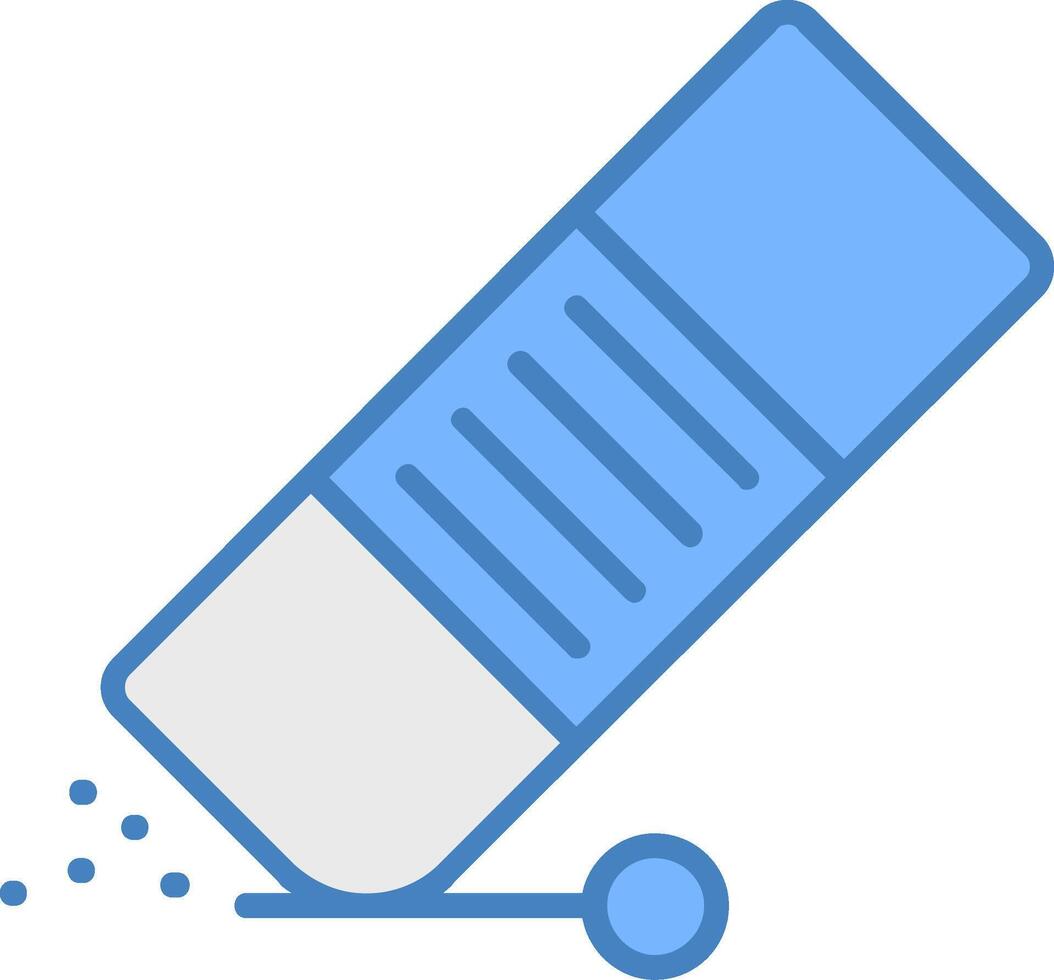 Eraser Line Filled Blue Icon vector