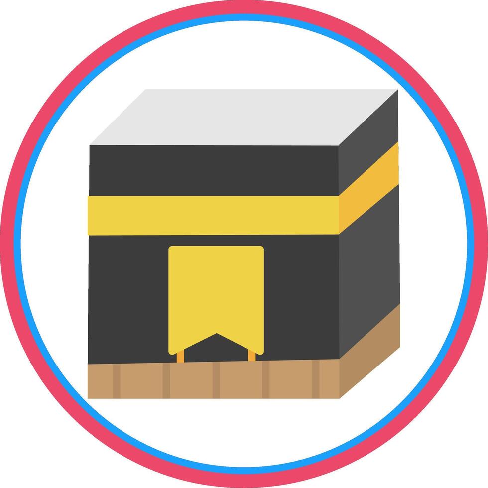 Kaaba Flat Circle Icon vector
