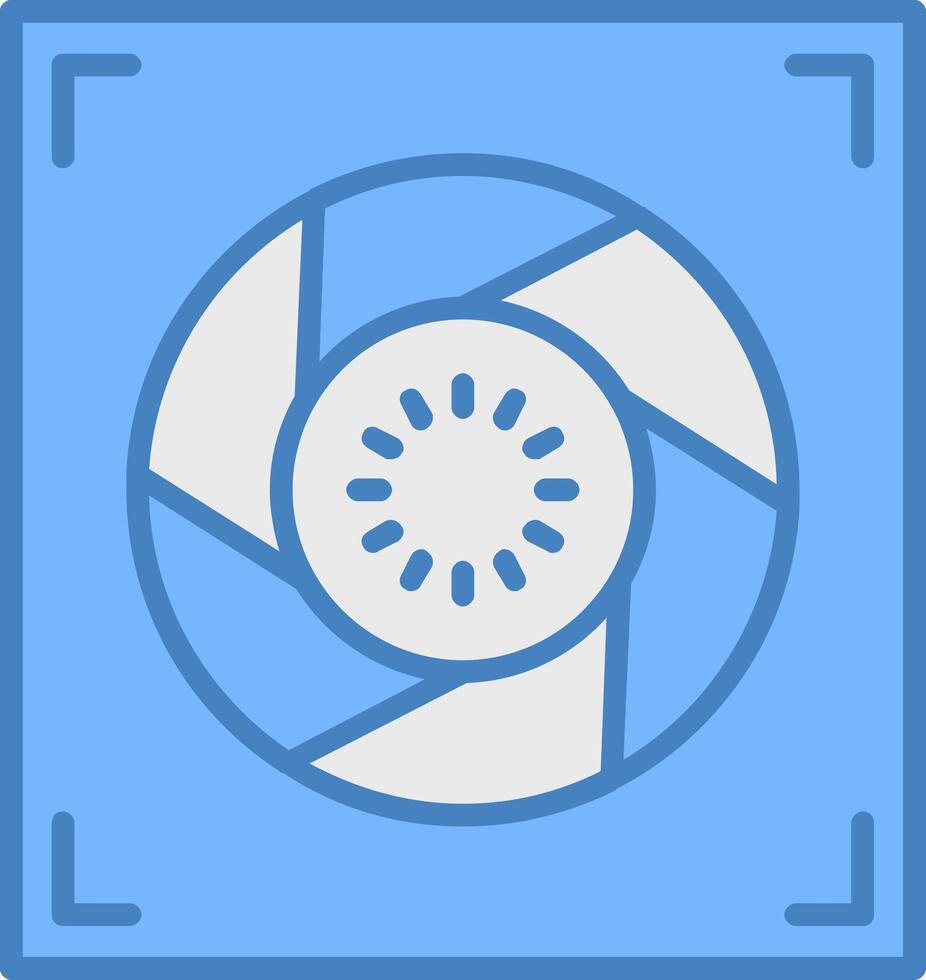 Aperture Line Filled Blue Icon vector