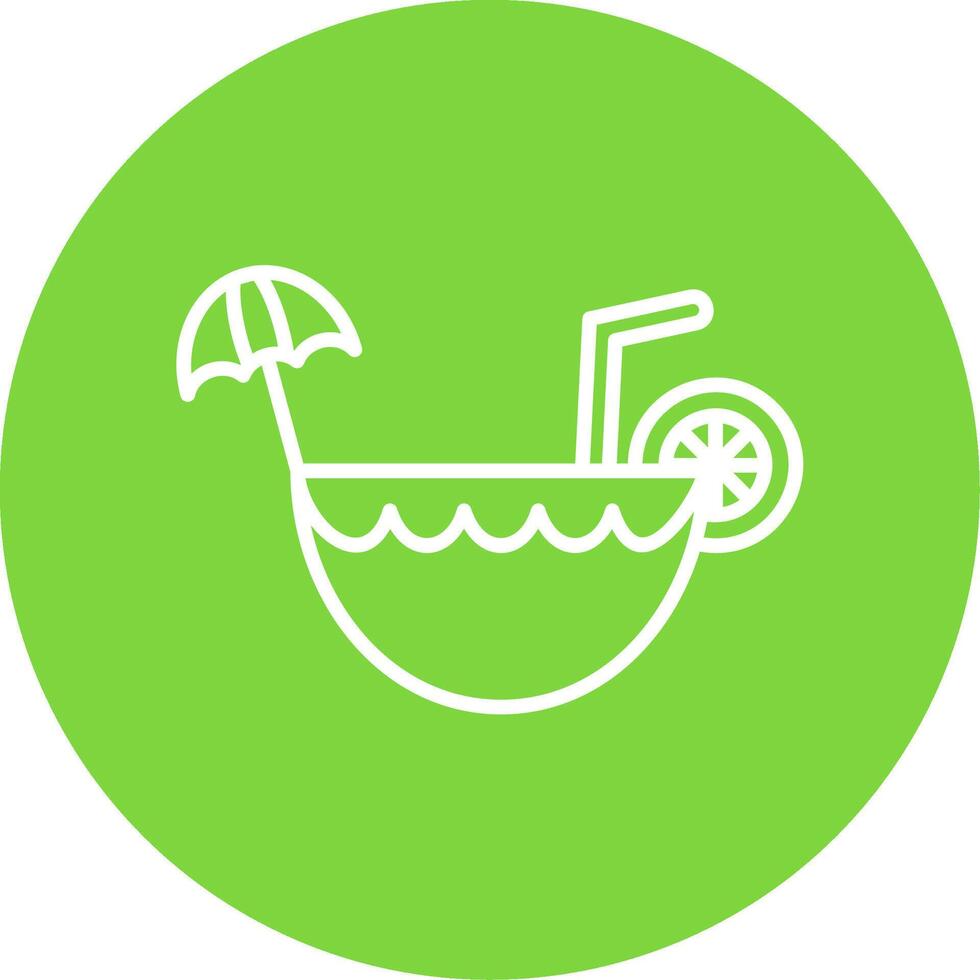 Coconut Drink Multi Color Circle Icon vector