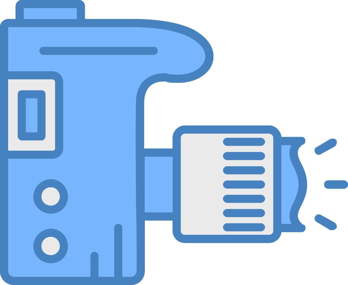 Photo Line Filled Blue Icon vector
