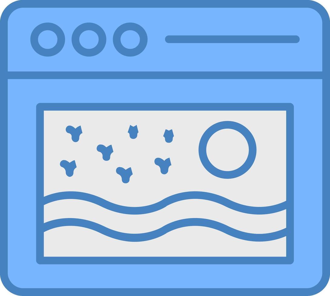 Browser Line Filled Blue Icon vector
