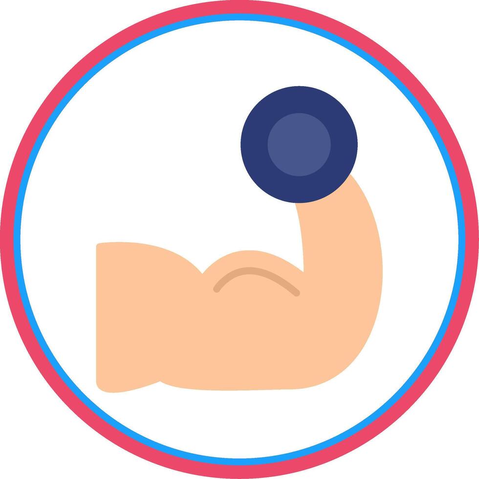 Body Builder Flat Circle Icon vector