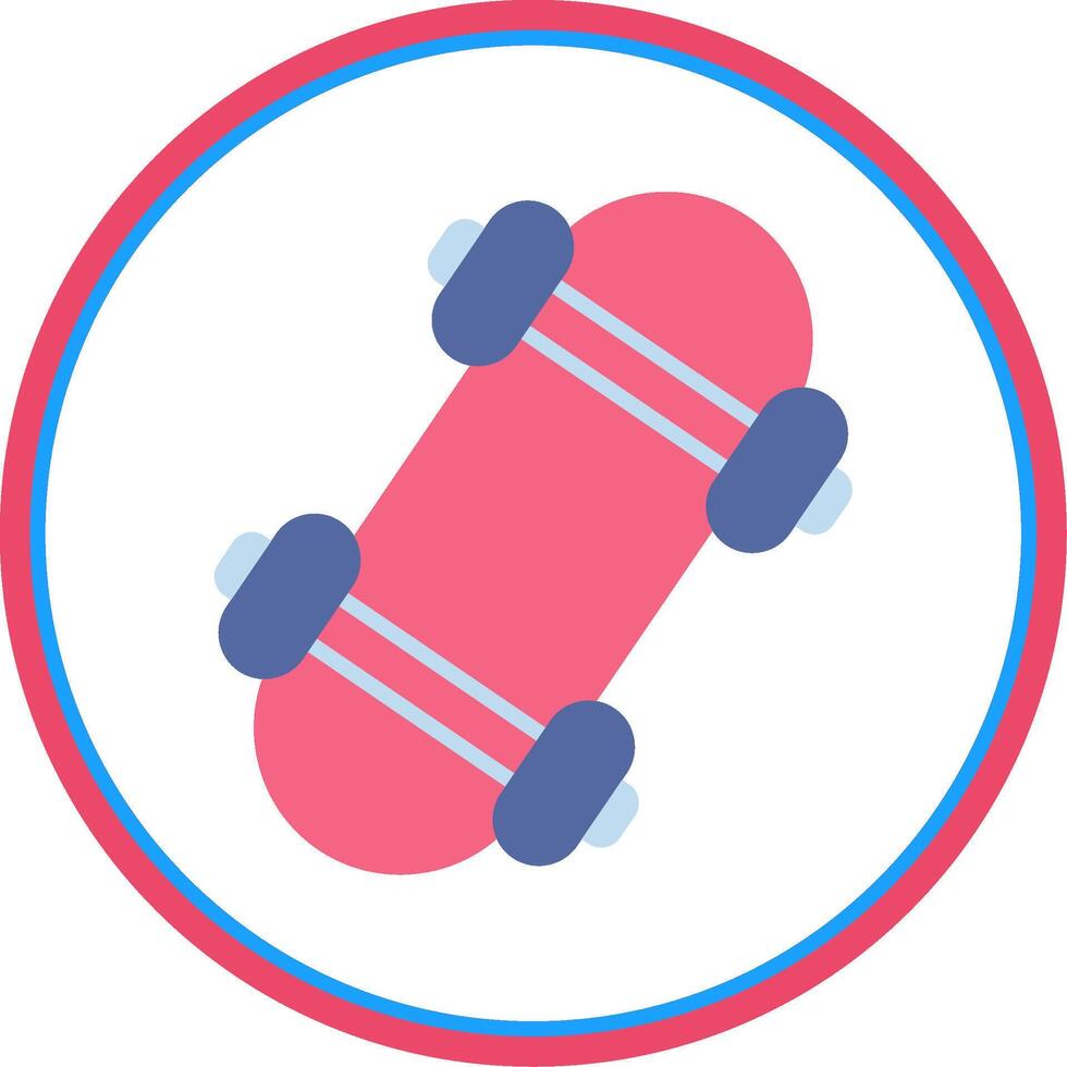 patineta plano circulo icono vector