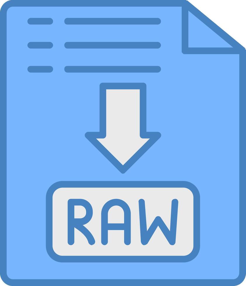 Raw Line Filled Blue Icon vector
