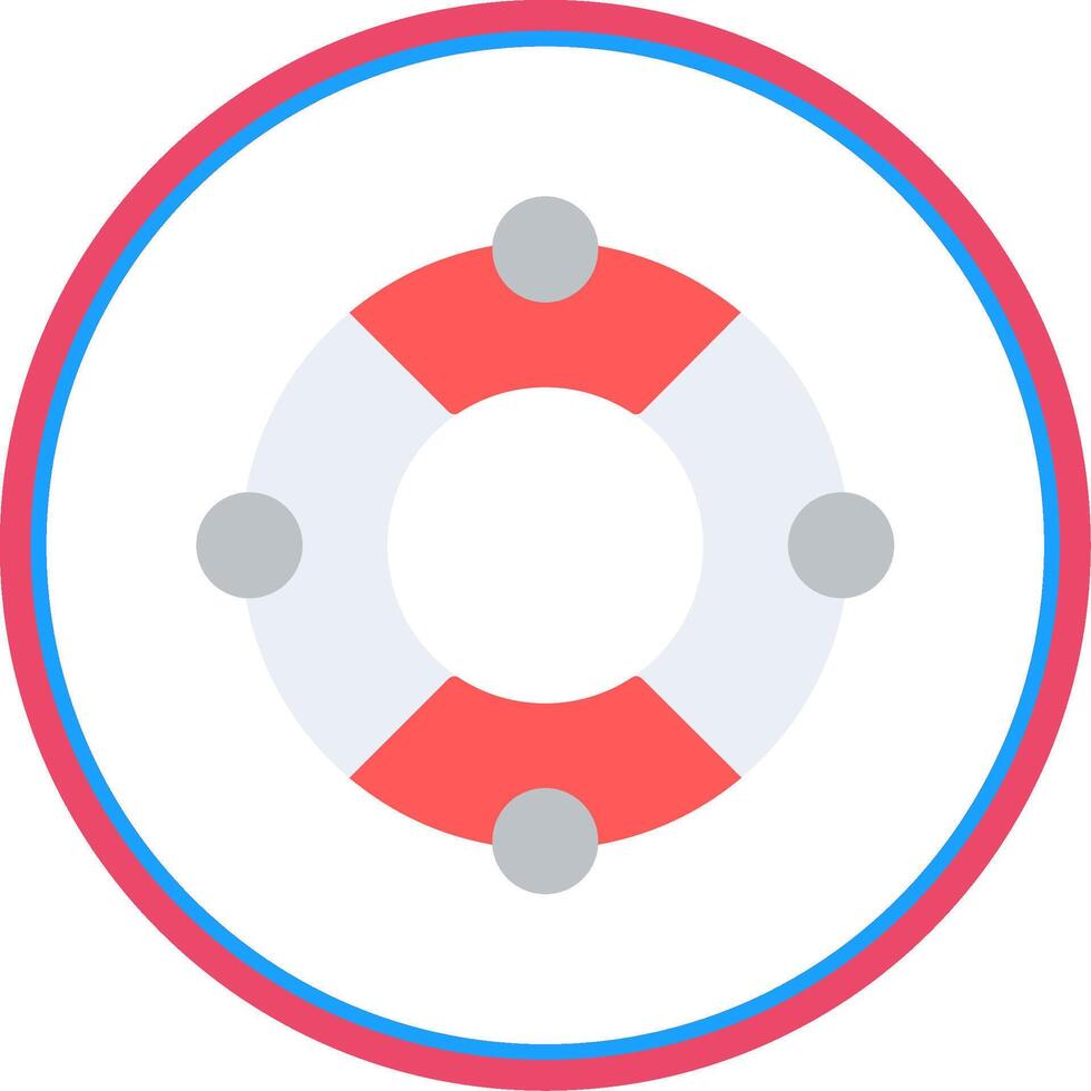 Lifebuoy Flat Circle Icon vector