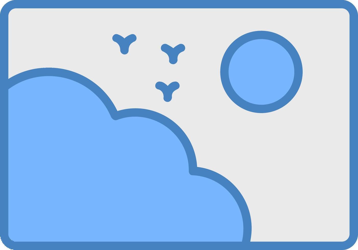 Picture Line Filled Blue Icon vector