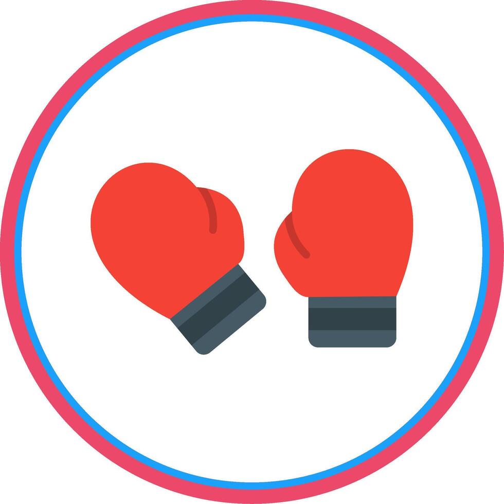 Boxing Glove Flat Circle Icon vector