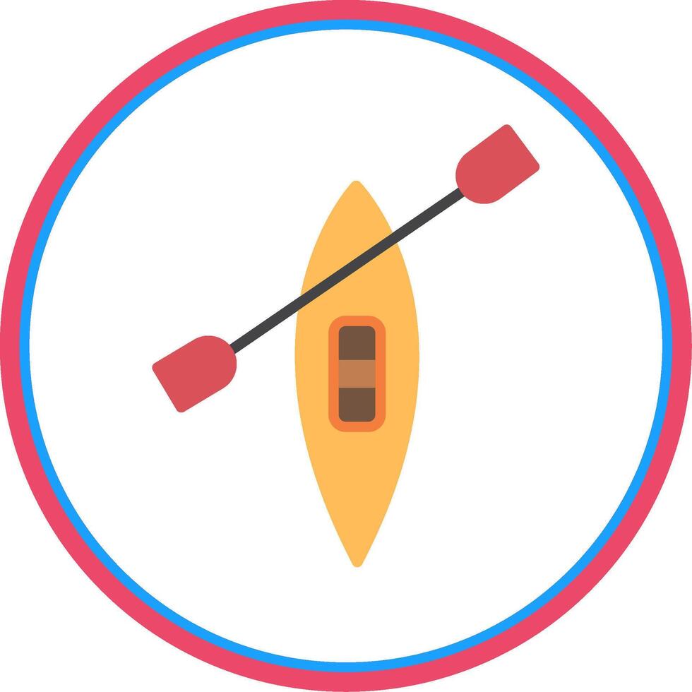 Canoe Flat Circle Icon vector