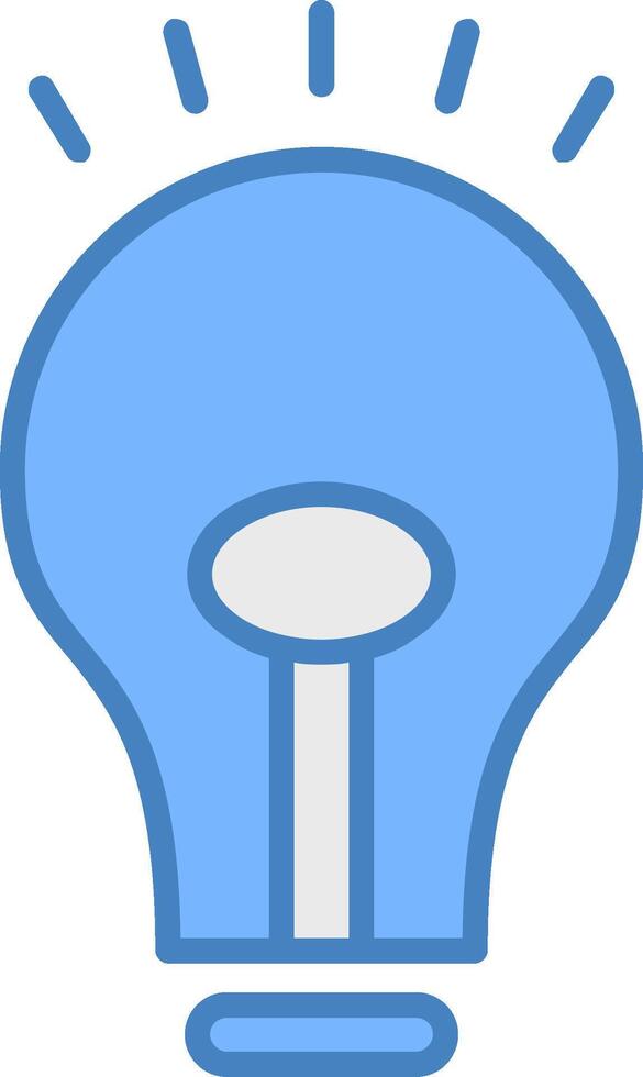 Bulb Line Filled Blue Icon vector