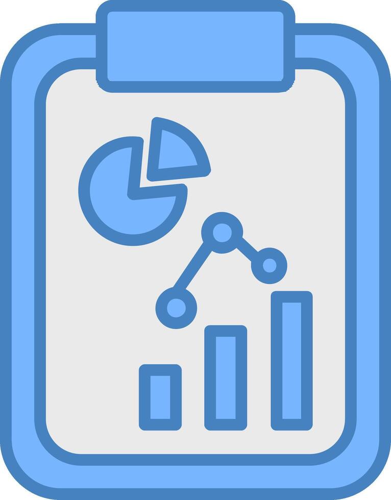 Report Line Filled Blue Icon vector