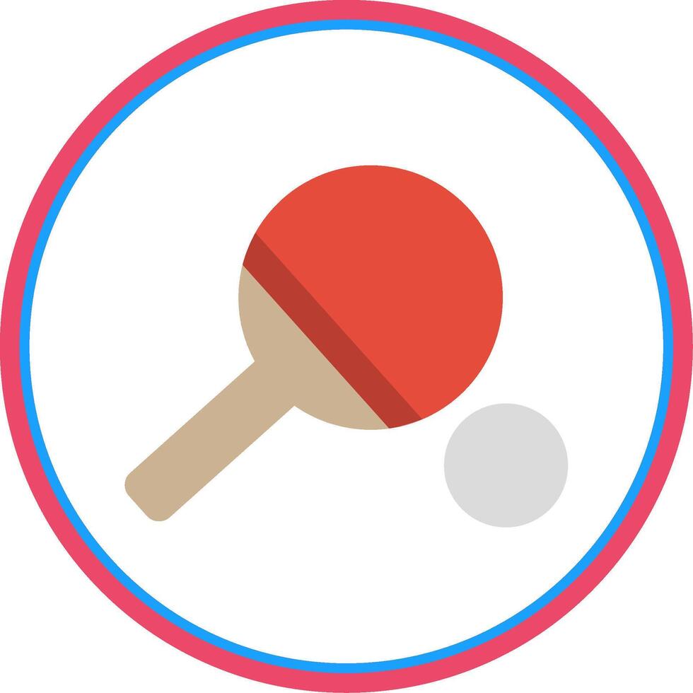 Table Tennis Flat Circle Icon vector