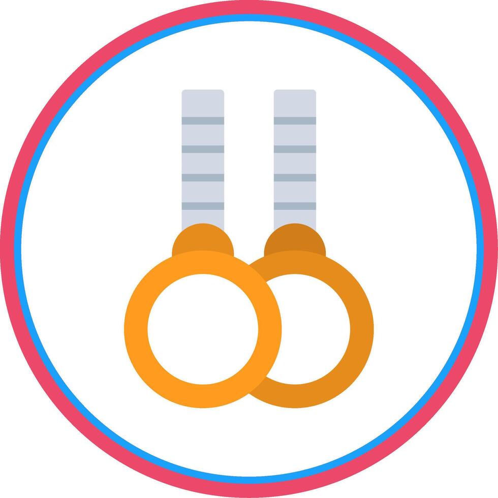 Gymnastic Rings Flat Circle Icon vector