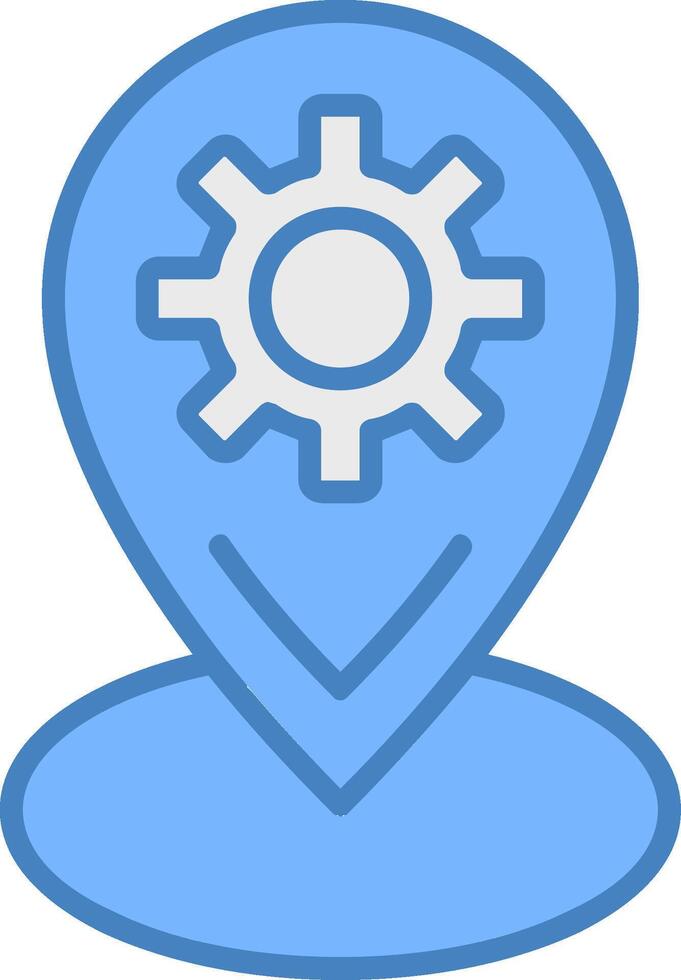Location Line Filled Blue Icon vector