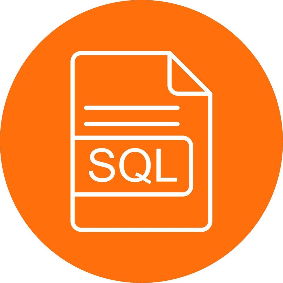 sql archivo formato multi color circulo icono vector