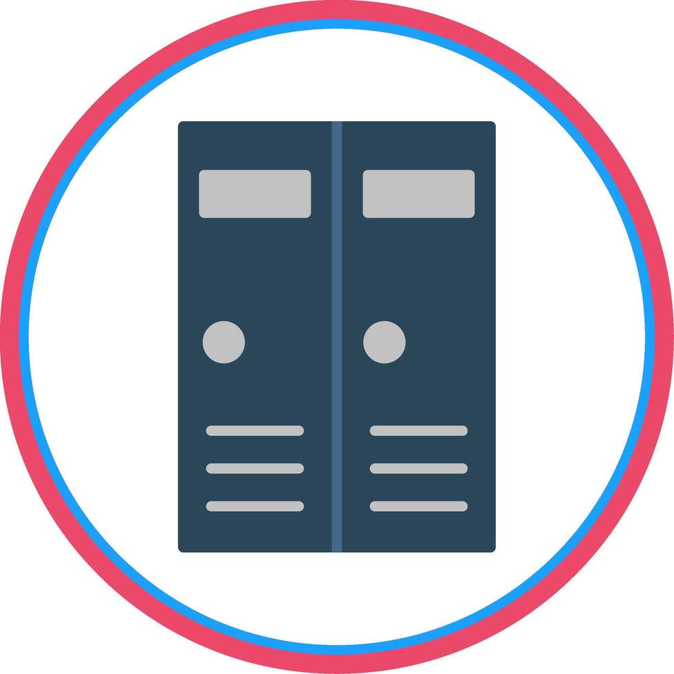 Lockers Flat Circle Icon vector