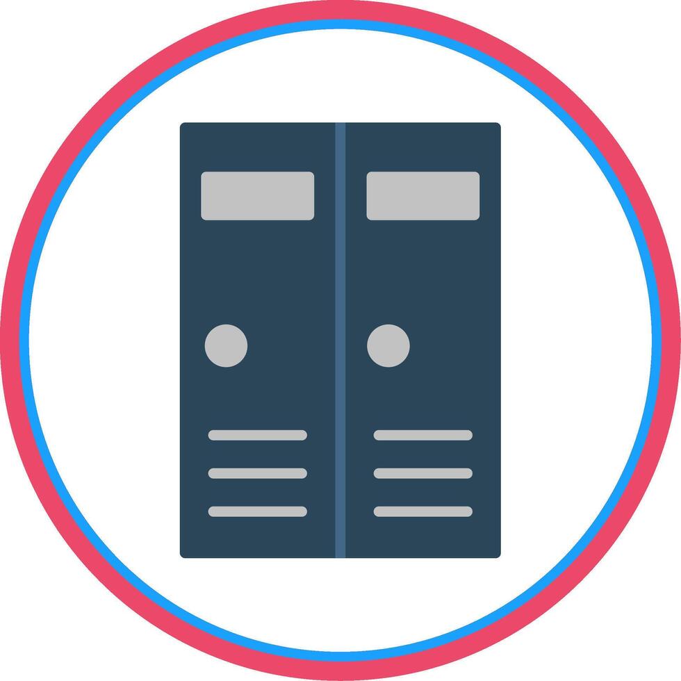 Lockers Flat Circle Icon vector