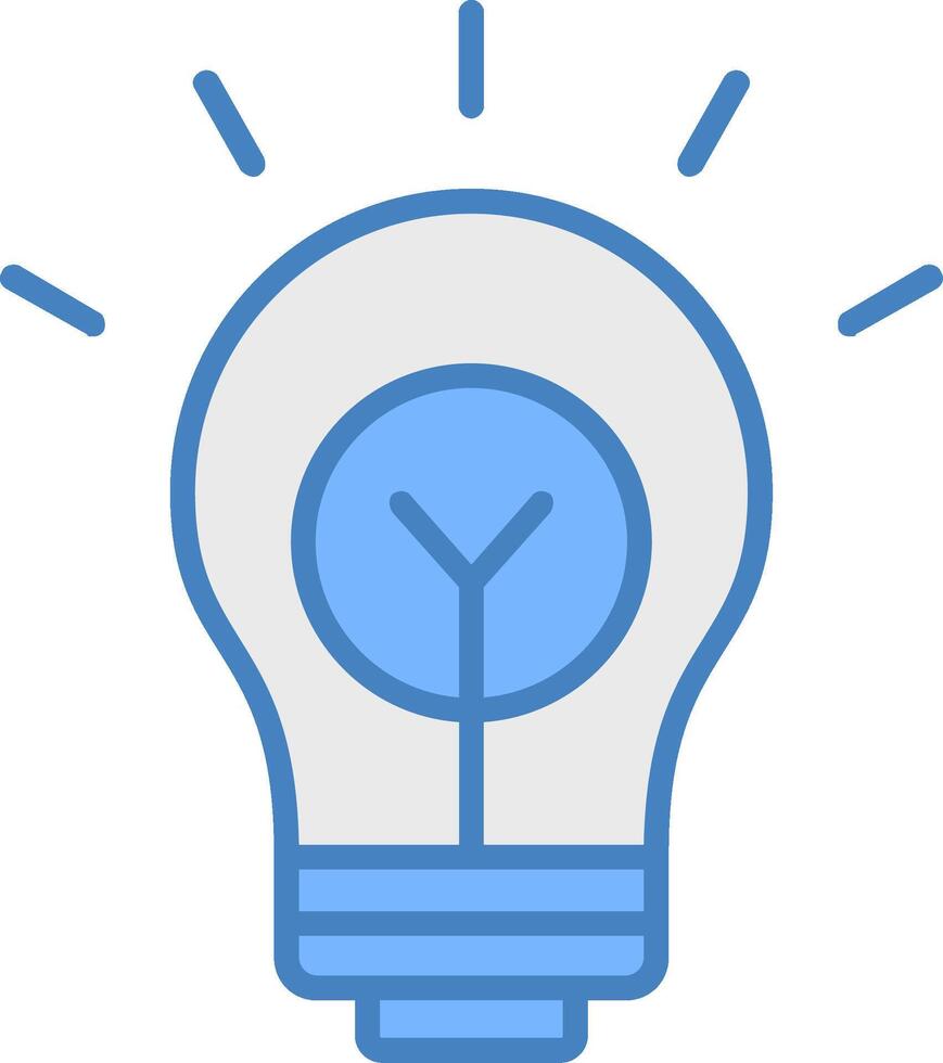 Bulb Line Filled Blue Icon vector