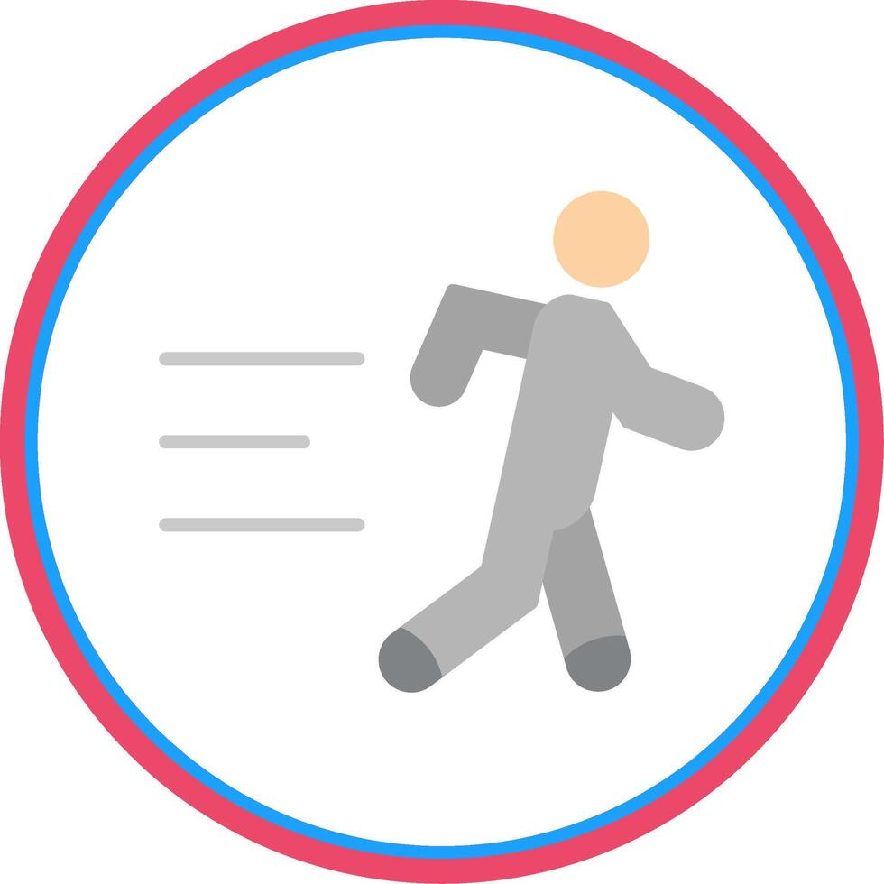 Jogging Flat Circle Icon vector