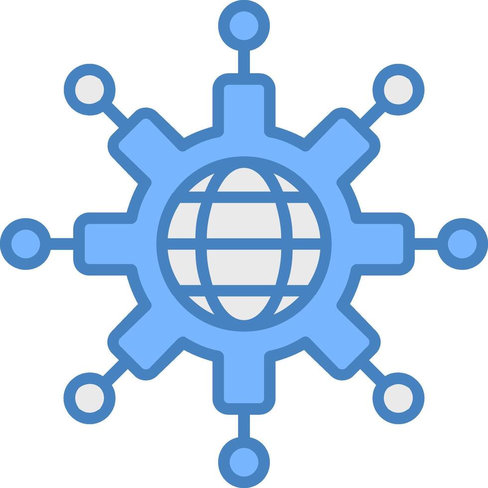 Network Line Filled Blue Icon vector